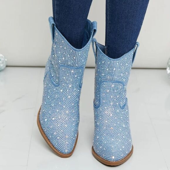 BRAND NEW FOREVER RIVER RHINESTONE WESTERN BOOTIES - Picture 15 of 15